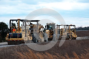 Construction equipment on worksite