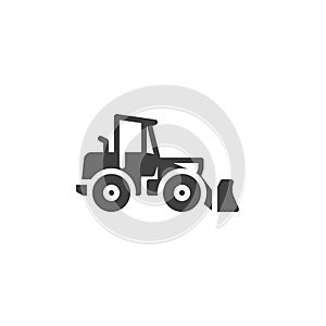Construction excavator truck vector icon