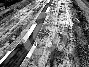 construction in fields on native soil. where the developer will bring networks