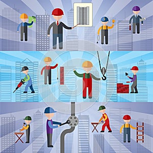 Construction flat banners