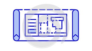 Construction Floor Plan Blueprint, Building Design Icon, vector design Generative AI