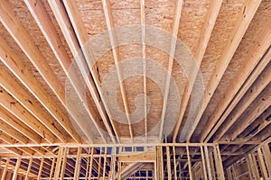During construction of framing beam layout joists supports truss a framework for wooden new house