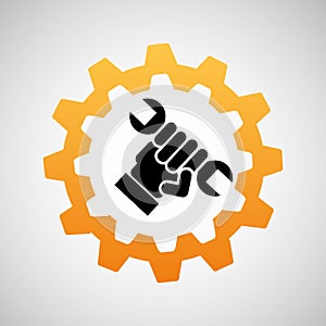 construction gear icon hand wrench