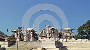 Construction going on progess temple valason gujarat photo