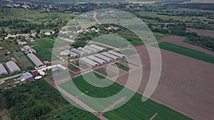 Construction of greenhouses in the field. Clip. Agriculture, agrotechnics of closed ground. Frameworks of greenhouses