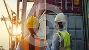 Construction group of workers. Safety hard hat to prevent accident while working