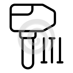 Construction hammer icon outline vector. Tile floor