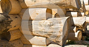 Construction of the handcrafted scribe fit log house