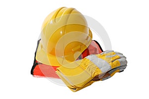 Construction Hat and Gloves