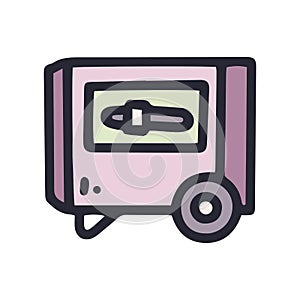 construction heater with regulator color vector doodle simple icon
