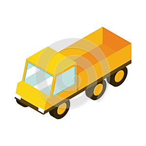 Construction heavy truck transport isometric