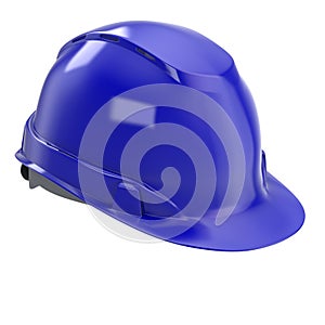 Construction helmet blue on an isolated background. 3d illustration