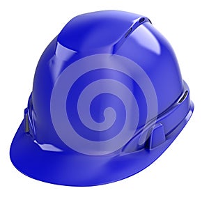 Construction helmet blue on an isolated background. 3d illustration