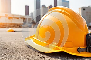 Construction Helmet with Copy Space: Celebrating Labor Day with Safety First
