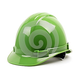 Construction helmet, green plastic protective hat