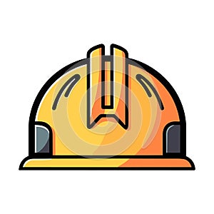 Construction helmet icon. Construction hard hat icon. Cartoon icon of hardhat