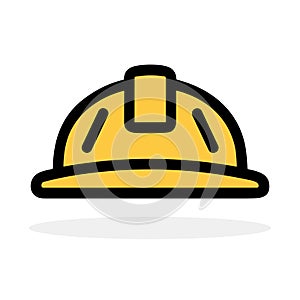 Construction helmet icon. Construction hard hat icon. Cartoon icon of hardhat