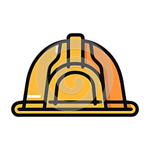 Construction helmet icon. Construction hard hat icon. Cartoon icon of hardhat