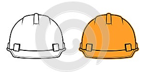 Construction helmet icon front view on white background