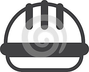 Construction helmet illustration in minimal style