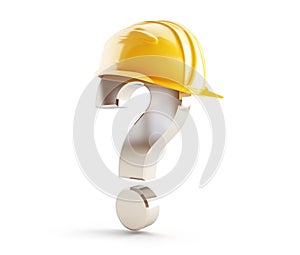 Construction helmet question mark