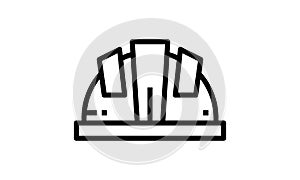 Construction helmet vector line icon, sign, illustration on background, editable strokes.