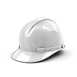 Construction helmet, white plastic protective hat