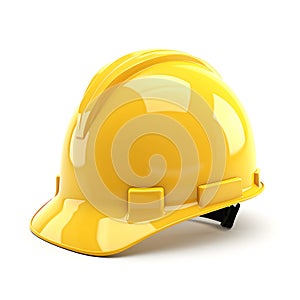 Construction helmet, yellow plastic protective hat