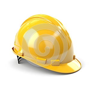 Construction helmet, yellow plastic protective hat