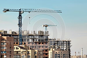 Construction of high-rise residential building in the city