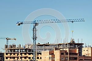Construction of high-rise residential building in the city