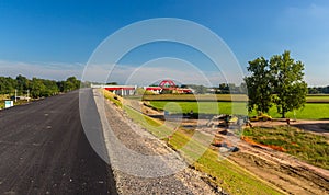 Construction of high-speed rail LGV Est near Strasbourg, France