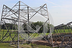 Construction of high voltage power line tower
