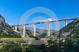 Construction Highway Autobahn Bar - Bolyar - Belgrade from Montenegro to Serbia. Montenegro