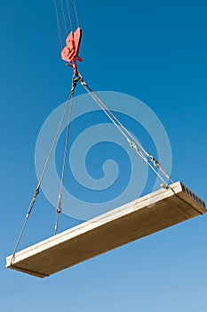 Construction hoisting works photo