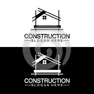 Construction, home repair, and Building Concept Logo Design, Home building Construction vector logo template