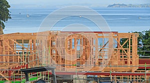 Construction of a house overlooking the sea, building homes in New Zealand