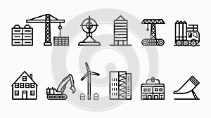 Professional Construction Icon Set for Creative Design Projects