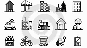 Professional Construction Icon Set for Creative Design Projects