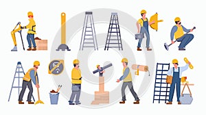 Professional Construction Icons Set for Building Projects and Infrastructure Development