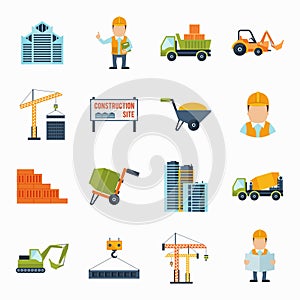 Construction Icons Flat vector design illustration