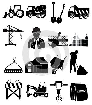 Construction icons set