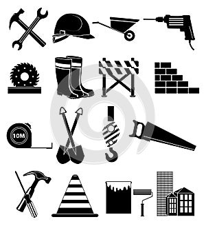 Construction icons set