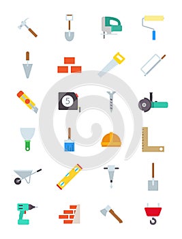 Construction icons set