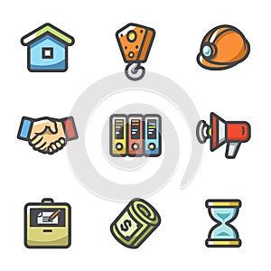 Construction Icons Set. Vector Illustration.