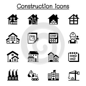 Construction industrial & Architecture icon set vector illustration graphic design.