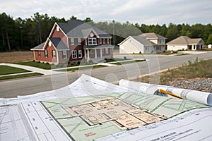 Construction industry building permit concept