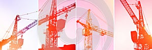 Construction industry, collage of a crane. You Can Use when creating collages and compositions