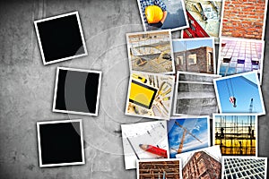 Construction industry themed photo collage