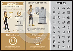 Construction infographic template and elements.